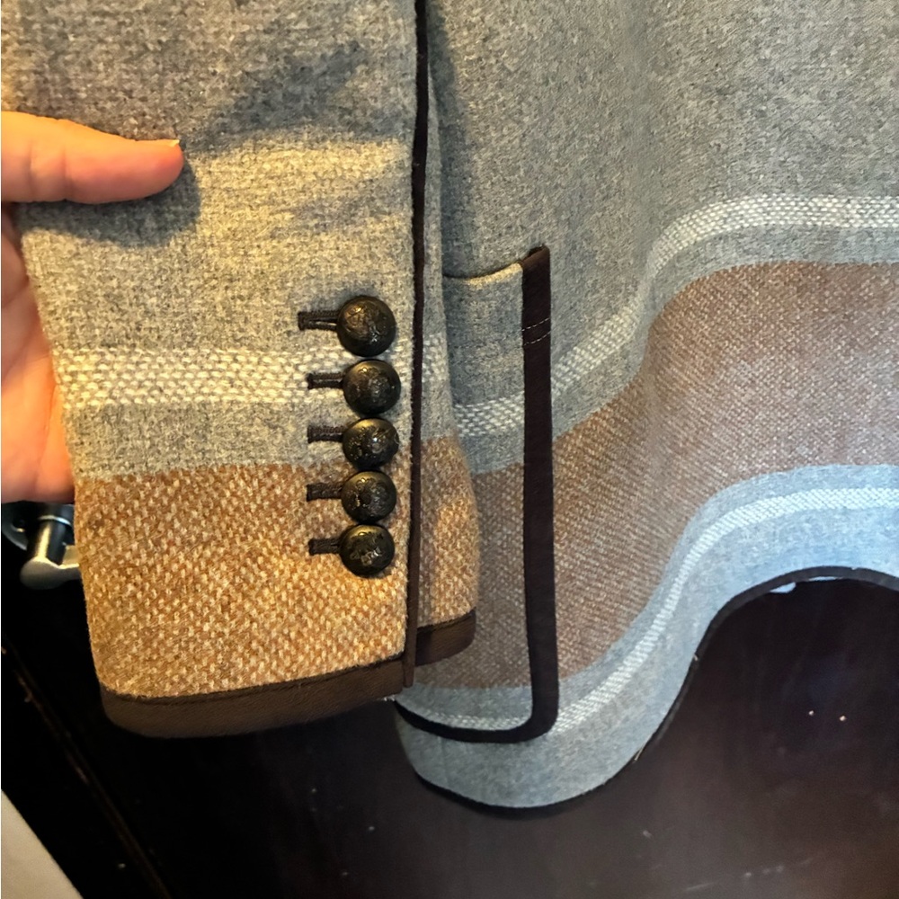 Veronica Beard Gray And Brown Toggle Button Coat - image 6